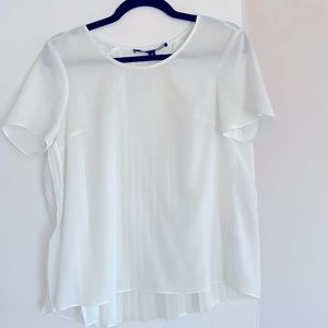French Connection pleated back detail short sleeved blouse
